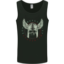 Viking Skull Wings Runic Text Gym Helmet Mens Vest Tank Top Black