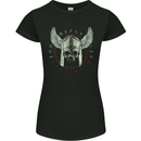 Viking Skull Wings Runic Text Gym Helmet Womens Petite Cut T-Shirt Black