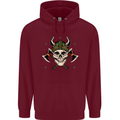 Viking Skull With Axes and Helmet Childrens Kids Hoodie Maroon