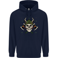 Viking Skull With Axes and Helmet Childrens Kids Hoodie Navy Blue