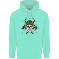 Viking Skull With Axes and Helmet Childrens Kids Hoodie Peppermint