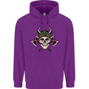 Viking Skull With Axes and Helmet Childrens Kids Hoodie Purple