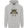 Viking Skull With Axes and Helmet Childrens Kids Hoodie Sports Grey