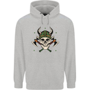 Viking Skull With Axes and Helmet Childrens Kids Hoodie Sports Grey