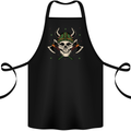 Viking Skull With Axes and Helmet Cotton Apron 100% Organic Black