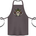 Viking Skull With Axes and Helmet Cotton Apron 100% Organic Dark Grey