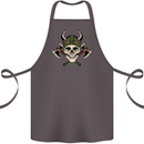 Viking Skull With Axes and Helmet Cotton Apron 100% Organic Dark Grey