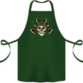 Viking Skull With Axes and Helmet Cotton Apron 100% Organic Forest Green