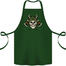 Viking Skull With Axes and Helmet Cotton Apron 100% Organic Forest Green