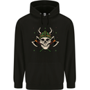 Viking Skull With Axes and Helmet Mens 80% Cotton Hoodie Black