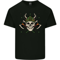 Viking Skull With Axes and Helmet Mens Cotton T-Shirt Tee Top Black