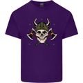 Viking Skull With Axes and Helmet Mens Cotton T-Shirt Tee Top Purple