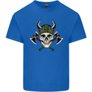 Viking Skull With Axes and Helmet Mens Cotton T-Shirt Tee Top Royal Blue