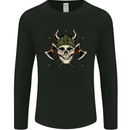 Viking Skull With Axes and Helmet Mens Long Sleeve T-Shirt Black