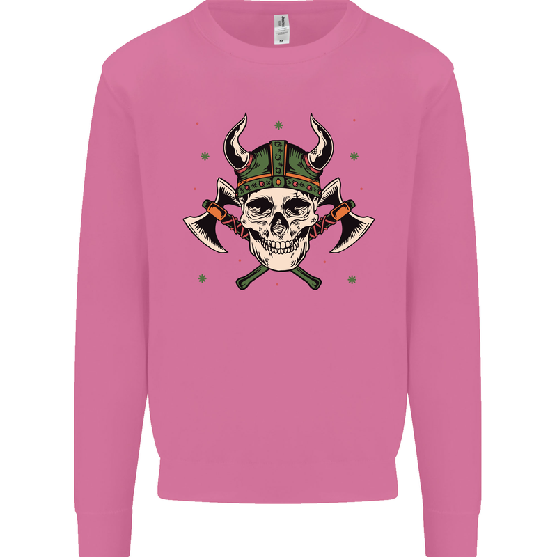 Viking Skull With Axes and Helmet Mens Sweatshirt Jumper Azalea