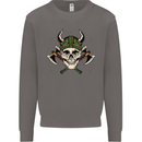 Viking Skull With Axes and Helmet Mens Sweatshirt Jumper Charcoal