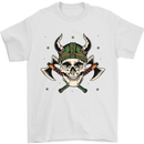 Viking Skull With Axes and Helmet Mens T-Shirt 100% Cotton White
