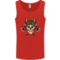Viking Skull With Axes and Helmet Mens Vest Tank Top Red