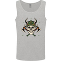Viking Skull With Axes and Helmet Mens Vest Tank Top Sports Grey
