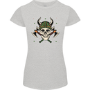 Viking Skull With Axes and Helmet Womens Petite Cut T-Shirt Sports Grey