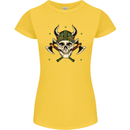 Viking Skull With Axes and Helmet Womens Petite Cut T-Shirt Yellow