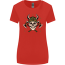Viking Skull With Axes and Helmet Womens Wider Cut T-Shirt Red