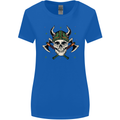 Viking Skull With Axes and Helmet Womens Wider Cut T-Shirt Royal Blue