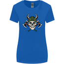 Viking Skull With Axes and Helmet Womens Wider Cut T-Shirt Royal Blue