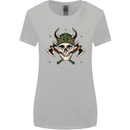 Viking Skull With Axes and Helmet Womens Wider Cut T-Shirt Sports Grey