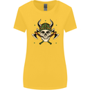 Viking Skull With Axes and Helmet Womens Wider Cut T-Shirt Yellow