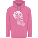 Viking Skull With Beard and Valknut Symbol Childrens Kids Hoodie Azalea