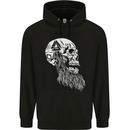 Viking Skull With Beard and Valknut Symbol Childrens Kids Hoodie Black