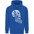 Viking Skull With Beard and Valknut Symbol Childrens Kids Hoodie Royal Blue