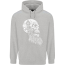 Viking Skull With Beard and Valknut Symbol Childrens Kids Hoodie Sports Grey