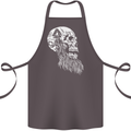 Viking Skull With Beard and Valknut Symbol Cotton Apron 100% Organic Dark Grey