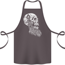 Viking Skull With Beard and Valknut Symbol Cotton Apron 100% Organic Dark Grey