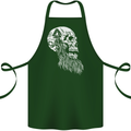 Viking Skull With Beard and Valknut Symbol Cotton Apron 100% Organic Forest Green