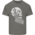 Viking Skull With Beard and Valknut Symbol Kids T-Shirt Childrens Charcoal