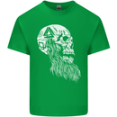 Viking Skull With Beard and Valknut Symbol Kids T-Shirt Childrens Irish Green