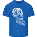 Viking Skull With Beard and Valknut Symbol Kids T-Shirt Childrens Royal Blue