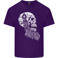 Viking Skull With Beard and Valknut Symbol Mens Cotton T-Shirt Tee Top Purple