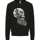 Viking Skull With Beard and Valknut Symbol Mens Sweatshirt Jumper Black