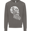 Viking Skull With Beard and Valknut Symbol Mens Sweatshirt Jumper Charcoal