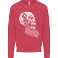 Viking Skull With Beard and Valknut Symbol Mens Sweatshirt Jumper Heliconia
