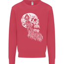 Viking Skull With Beard and Valknut Symbol Mens Sweatshirt Jumper Heliconia