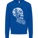 Viking Skull With Beard and Valknut Symbol Mens Sweatshirt Jumper Royal Blue
