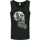 Viking Skull With Beard and Valknut Symbol Mens Vest Tank Top Black