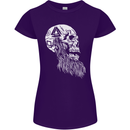Viking Skull With Beard and Valknut Symbol Womens Petite Cut T-Shirt Purple