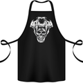 Viking Skull With Valknut Symbol Cotton Apron 100% Organic Black