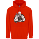 Viking Skull & Sword Thor Valhalla Childrens Kids Hoodie Bright Red